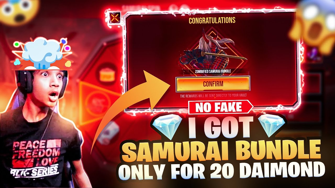 🥵😱I GOT ZOMBIE SAMURAI BUNDLE ⚡ONLY 20 DAIMONDS NO FAKE🔴 🤯NEW TRICK🔥 FREE FIRE IN TELUGU #dfg