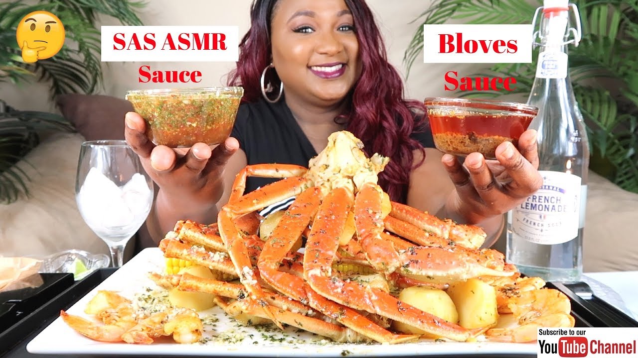 SEAFOOD BOIL MUKBANG , SNOW CRAB LEGS  , SAS ASMR Sauce , Bloveslife Seafood Sauce