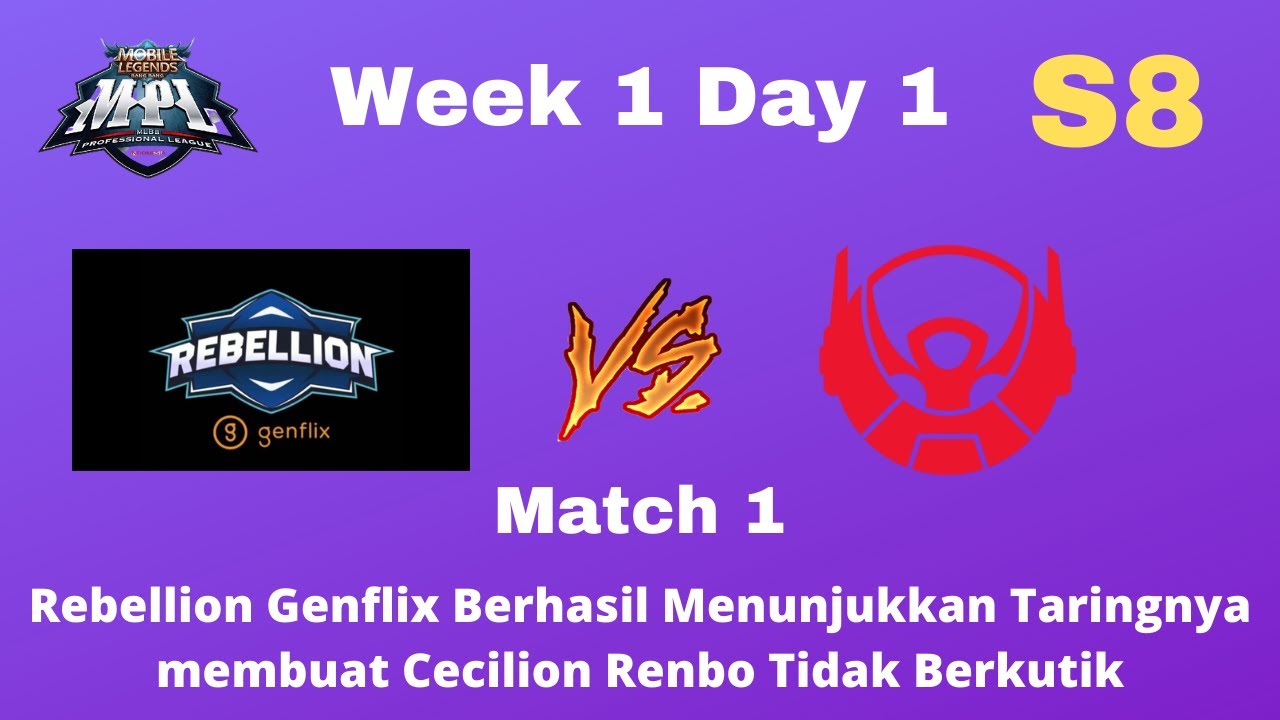 REBELLION GENFLIX VS BIGETRON ALPHA MATCH 1 | React MPL ID S8