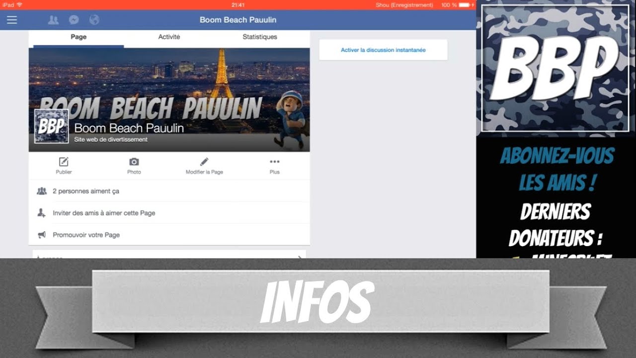 Infos #6 La page Facebook Boom Beach Pauulin ouvre ses portes !