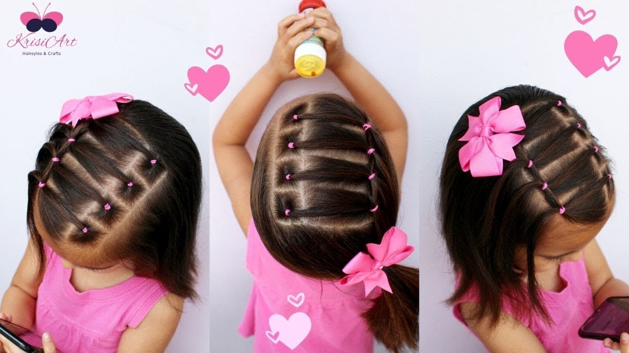 PEINADO CON LIGAS PARA NIÑAS/BEBÉS CON CABELLO CORTO 🌈✨💞 FÁCIL Y RÁPIDO
