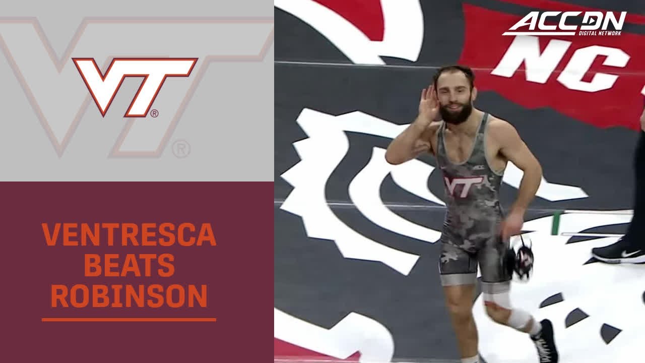 Virginia Tech's Eddie Ventresca Takes Down NC State's Vincent Robinson