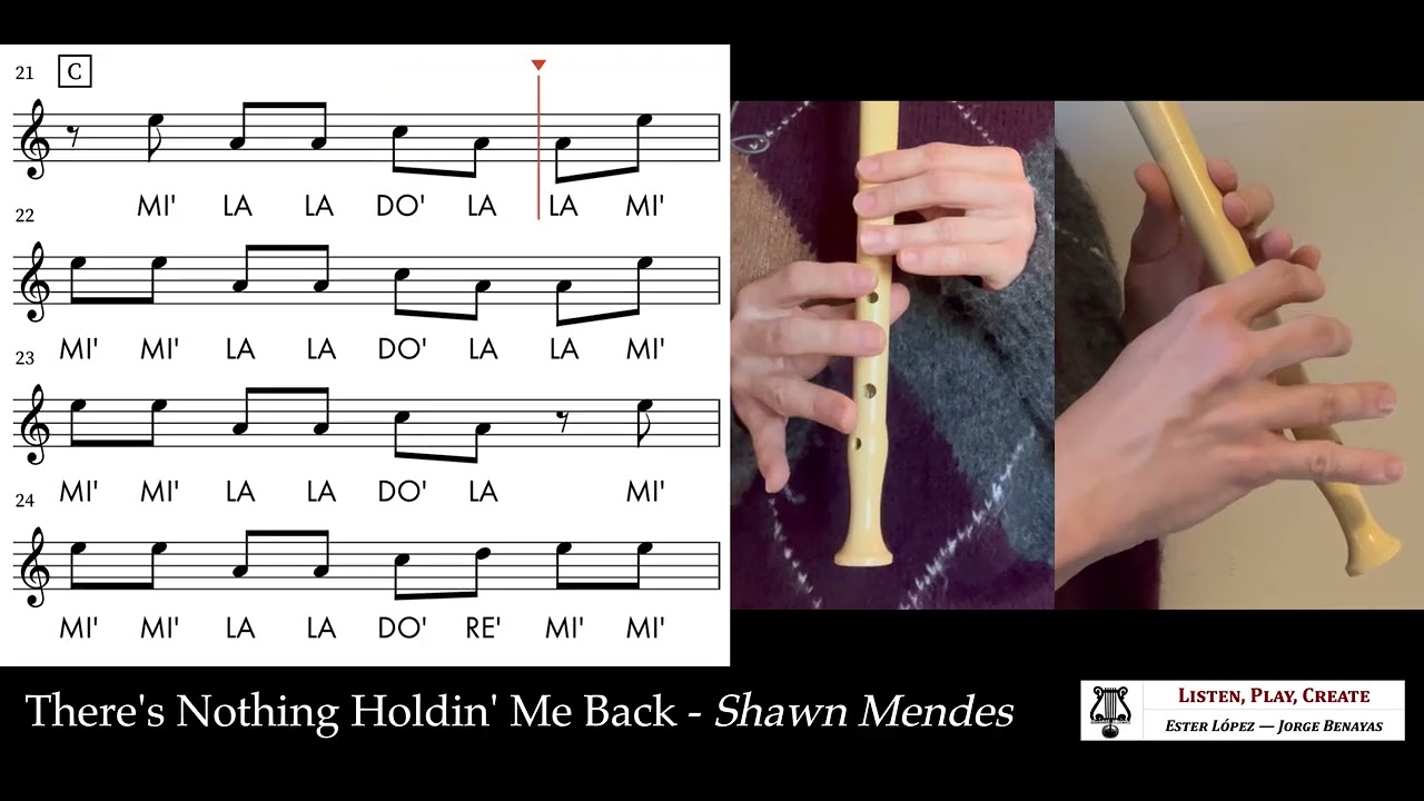 There's Nothing Holdin' Me Back (Shawn Mendes)-With notes and recorder/Con notas y flauta