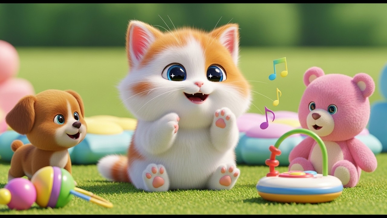 Little Kitten Learns to Talk with Funny Sounds 🐱🎵 | Meow Meow Learning Song for Kids 🌈