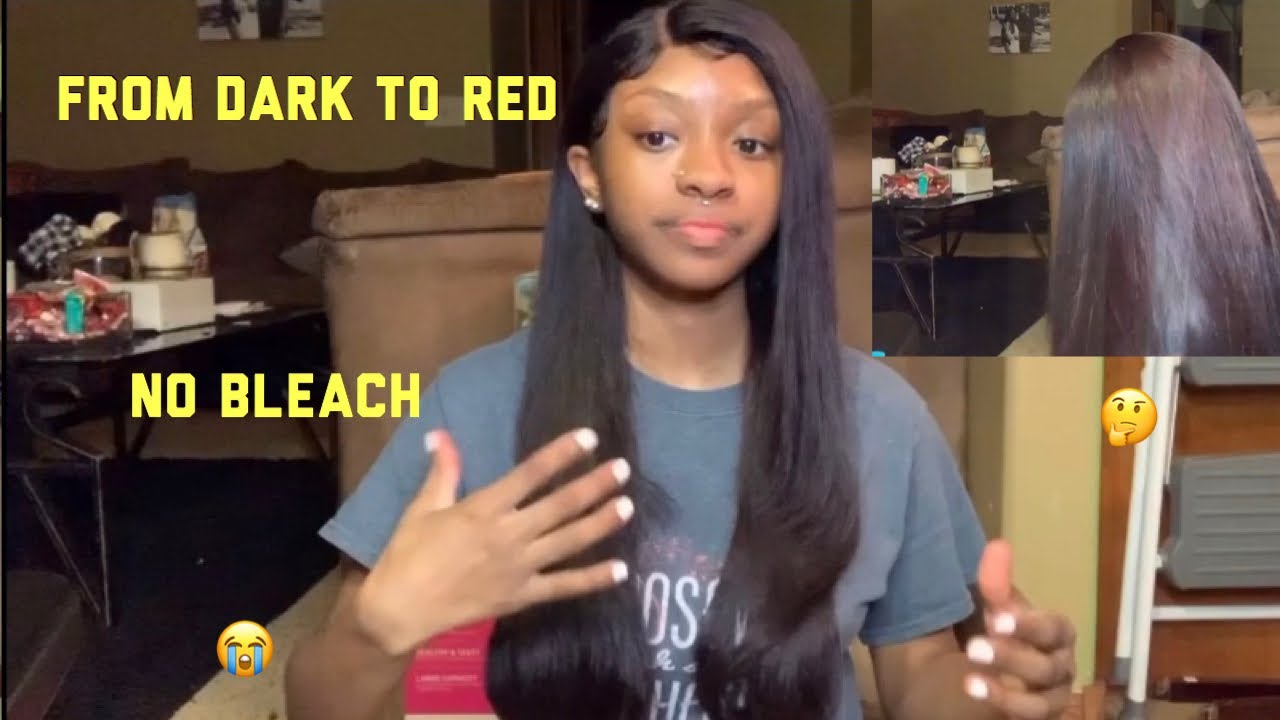 From Dark to Dark Red Violet ( Without bleach * must watch*)