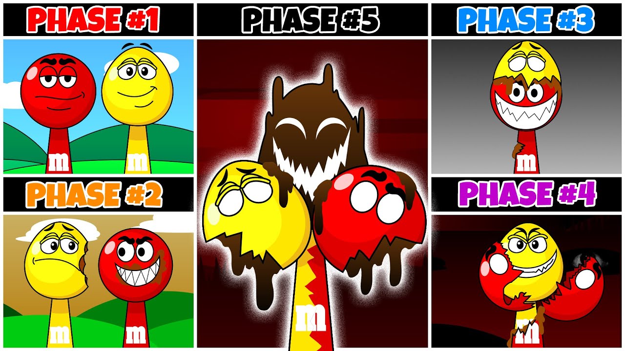 My Sprunki OC: M&M's (from Phase 1 to Phase 5)