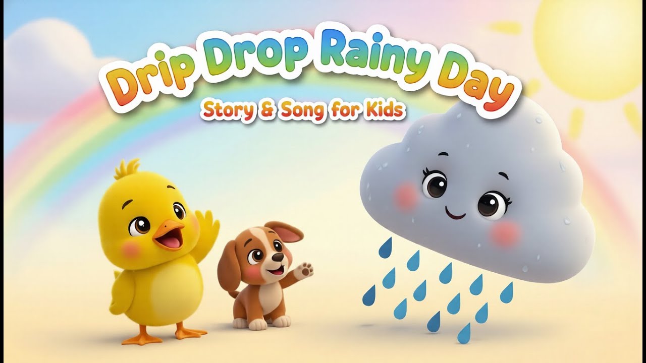 Drip Drop Drip Drop ☔ | Rainy Day Song for Babies.