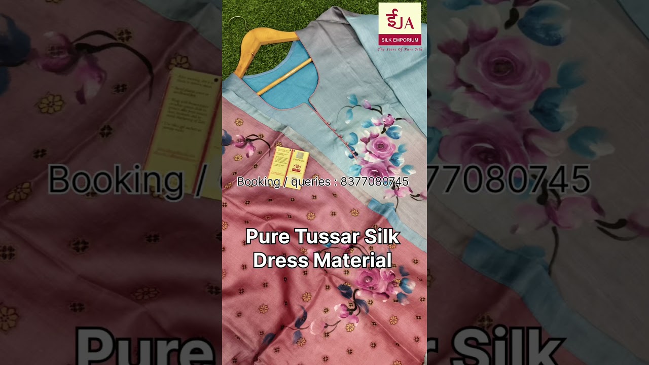 Pure Tussar Silk Handmade / Hand Painted Dress Material Manufacturer in New Delhi Ija Silk Emporium