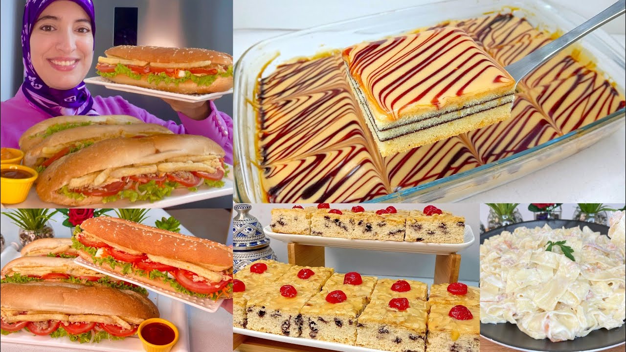 أروع الوصفات يا لالة💃كيك بثلاث طبقات😋 حلوة الخلاط السريعة و بوكاديوس محبوب المغاربةو لازانيا المقلاة
