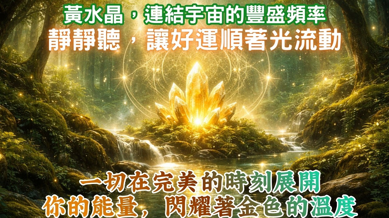 黃水晶，連結宇宙的豐盛頻率｜靜靜聽，讓好運順著光流動｜一切在完美的時刻展開｜你的能量，閃耀著金色的溫度