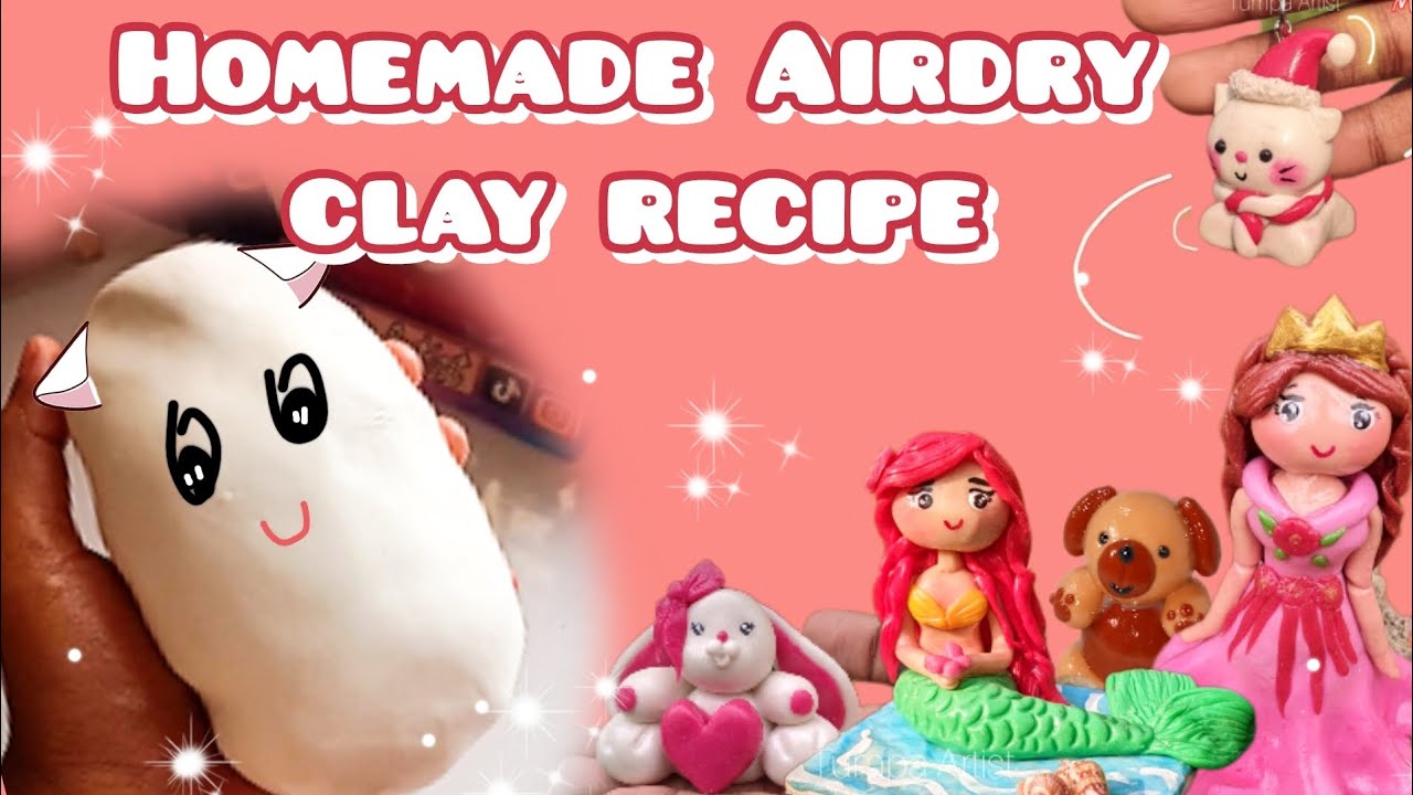 🤍 Homemade Airdry Clay Recipe 🌷|| clayart || clayartist || airdry clay || claydoll 🐇 || clayartbd 🇧🇩