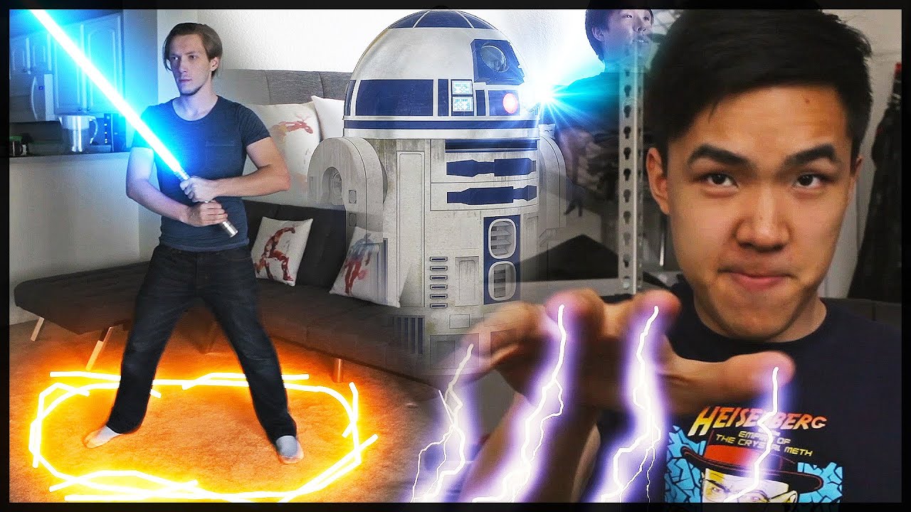 Star Wars Powers and Gadgets in Everyday Life (Lightsaber, The Force, R2D2) - Compilation