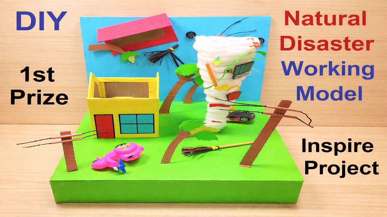 how to make natural disaster working model 3d (tornado) | inspire science project | DIY | howtofunda