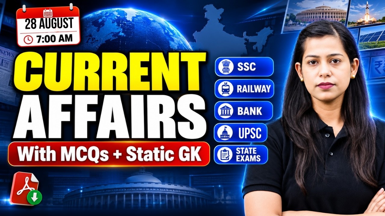 Current Affairs Today | 28 Aug 2026 Current Affairs | Daily Current Affairs by Krati Mam | Testbook