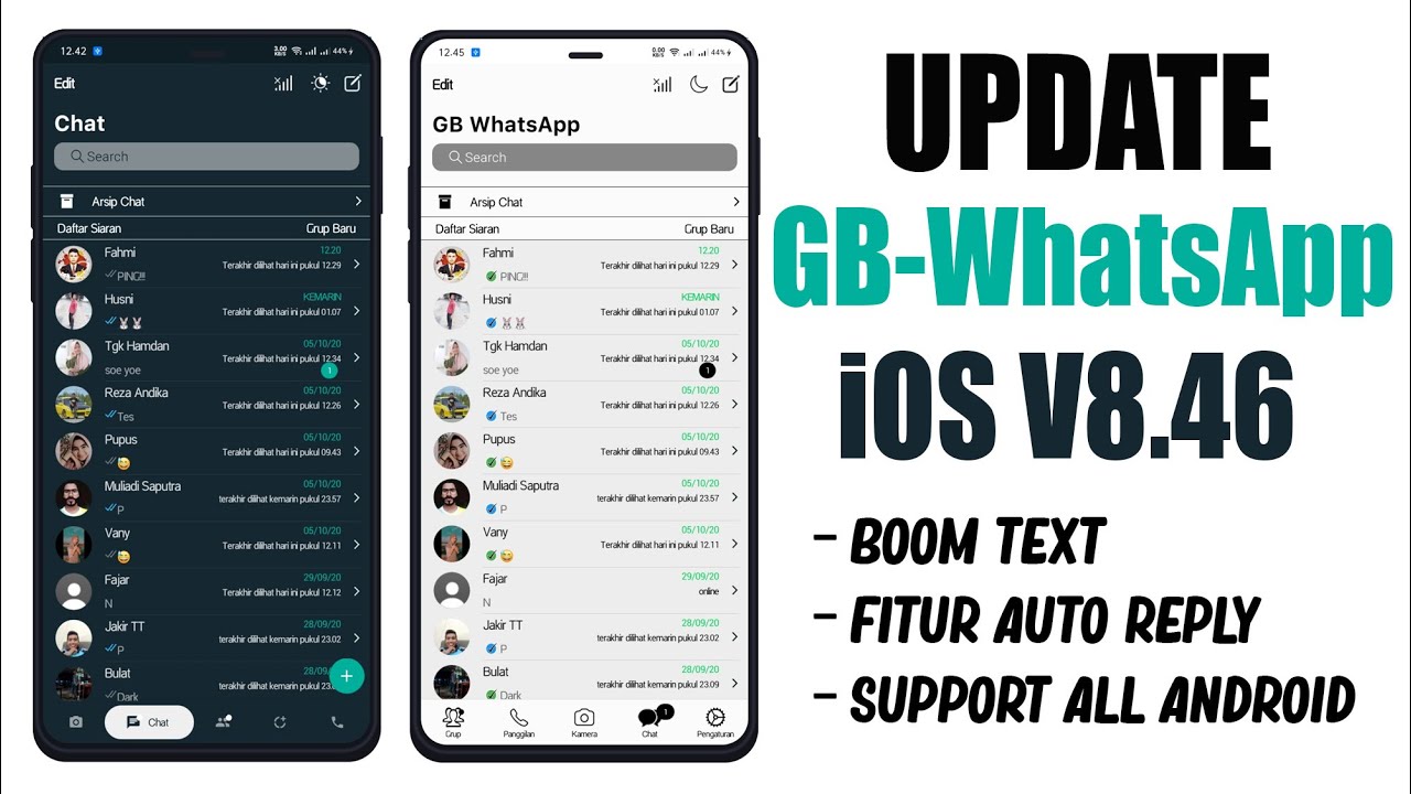 WhastApp iOS 2020 || GB-WhatsApp iOS v8.46 (GBWA iOS) Update Fitur Terlengkap - Bisa B00m Chat