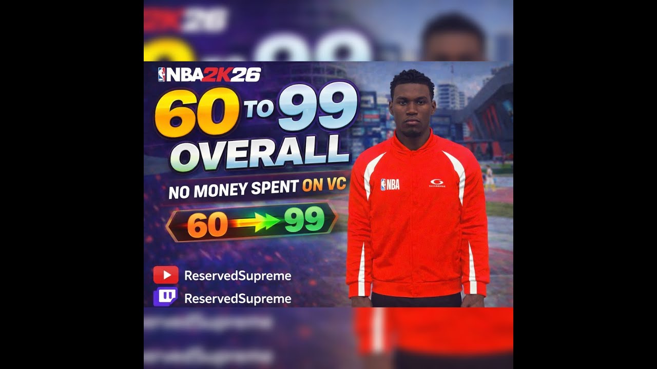 NBA 2K26 60 TO 99 OVERALL 6'11 BUILD NO MONEY SPENT !!