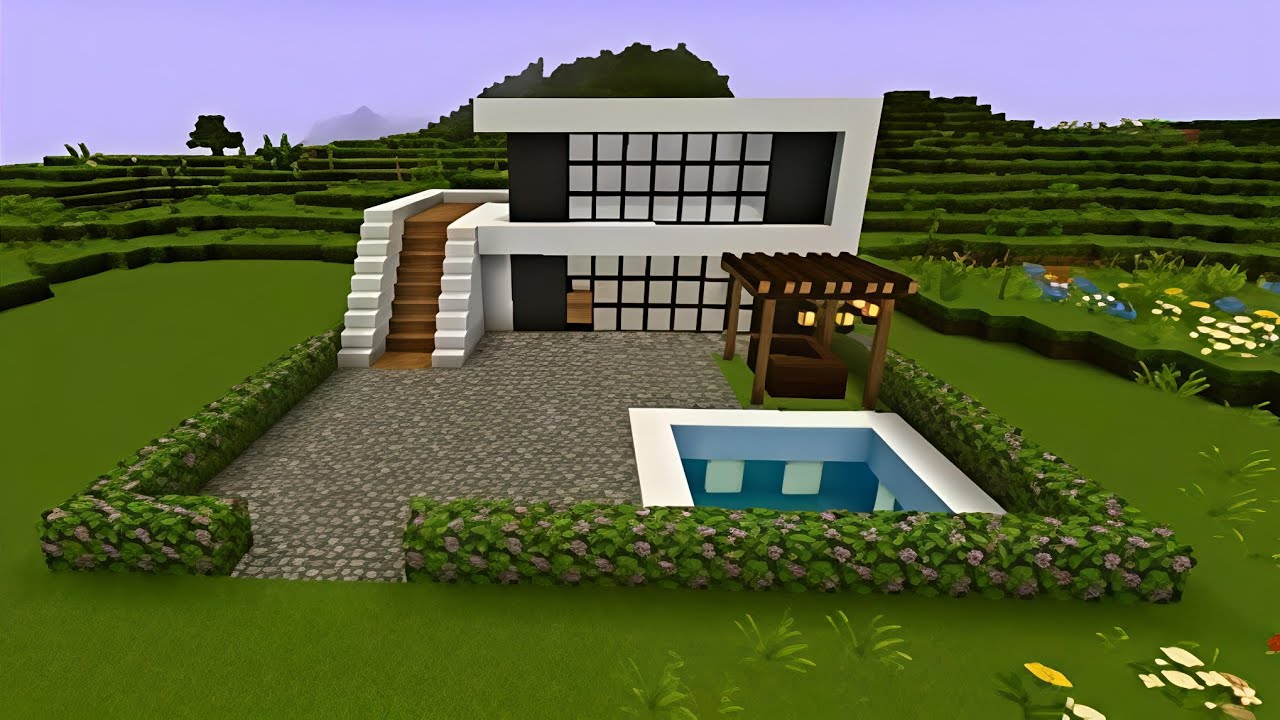 How to build Modern house in #minecraft....