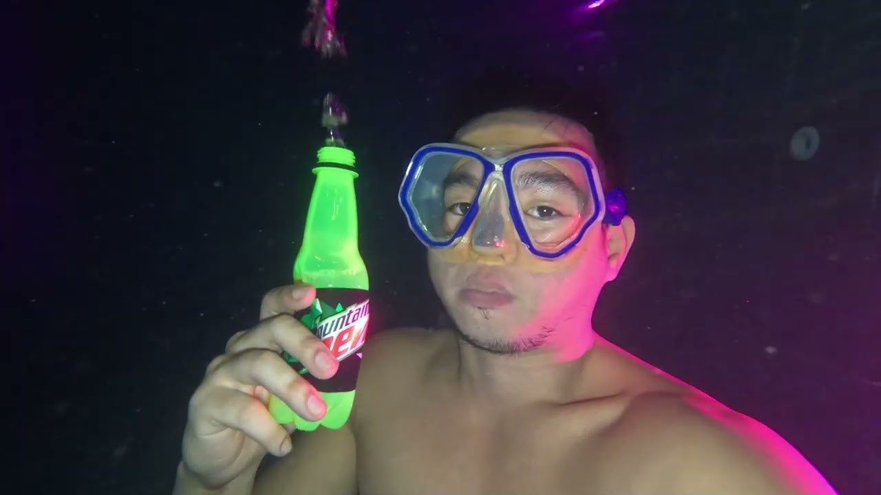 Mountain Dew vs Root Beer Drink & Burp Underwater