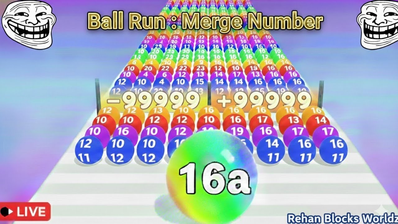 🔴Ball Run 2048 Run Merge Number  is on fire.Live game play.