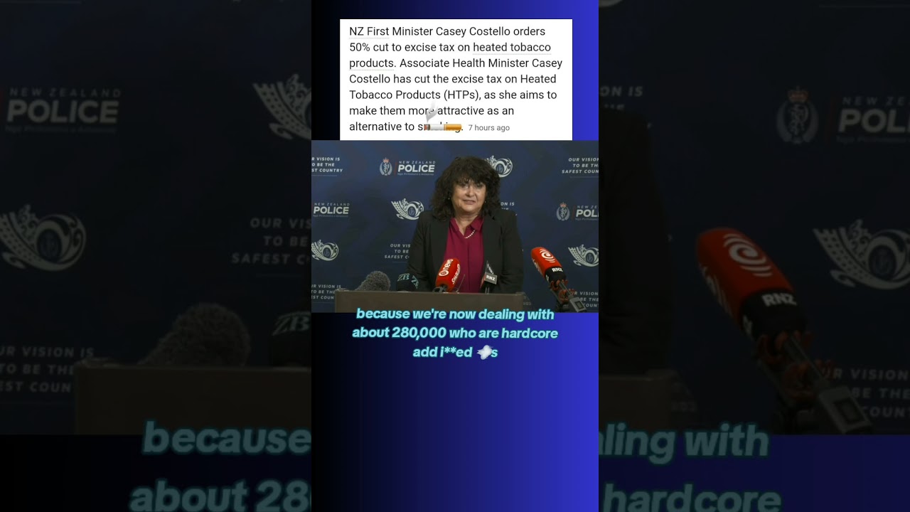 Casey Costello, Answers 2 questions re tax cuts to heated tob***o products. Vid: Rnz #kiwipulse #nz