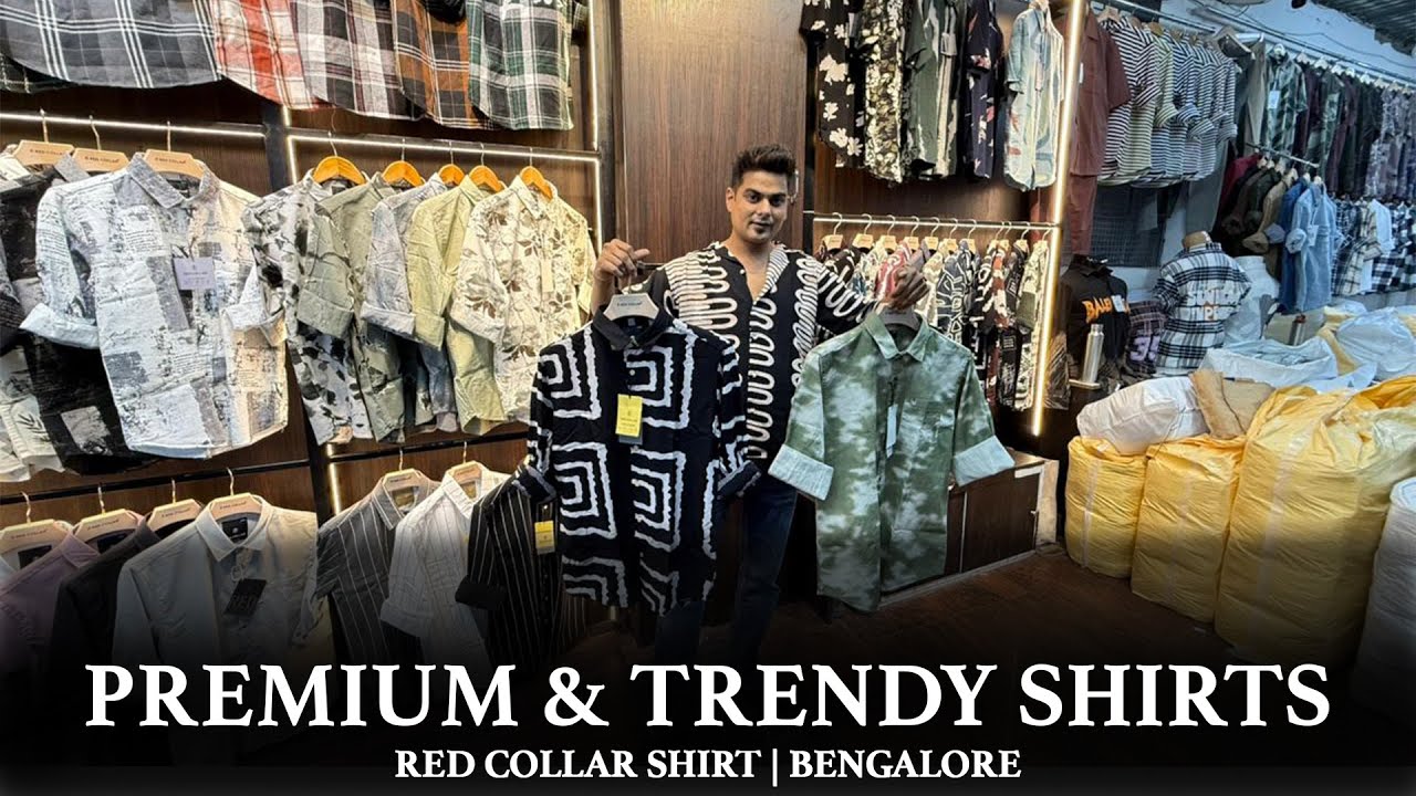 Premium Quality Shirts / Banglore Shirts Market / RED COLLAR