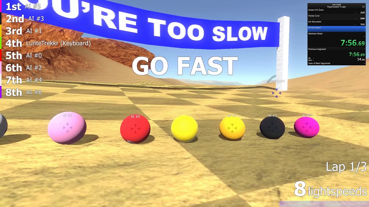 Sanicball v0.8.2 (current version) - All Levels - Hyperspeed 3 Laps