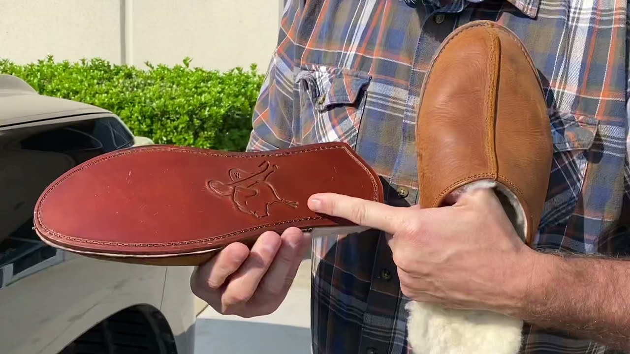 How to Scuff Up Sheepskin Slipper Solid Leather Soles so you don't do the splits