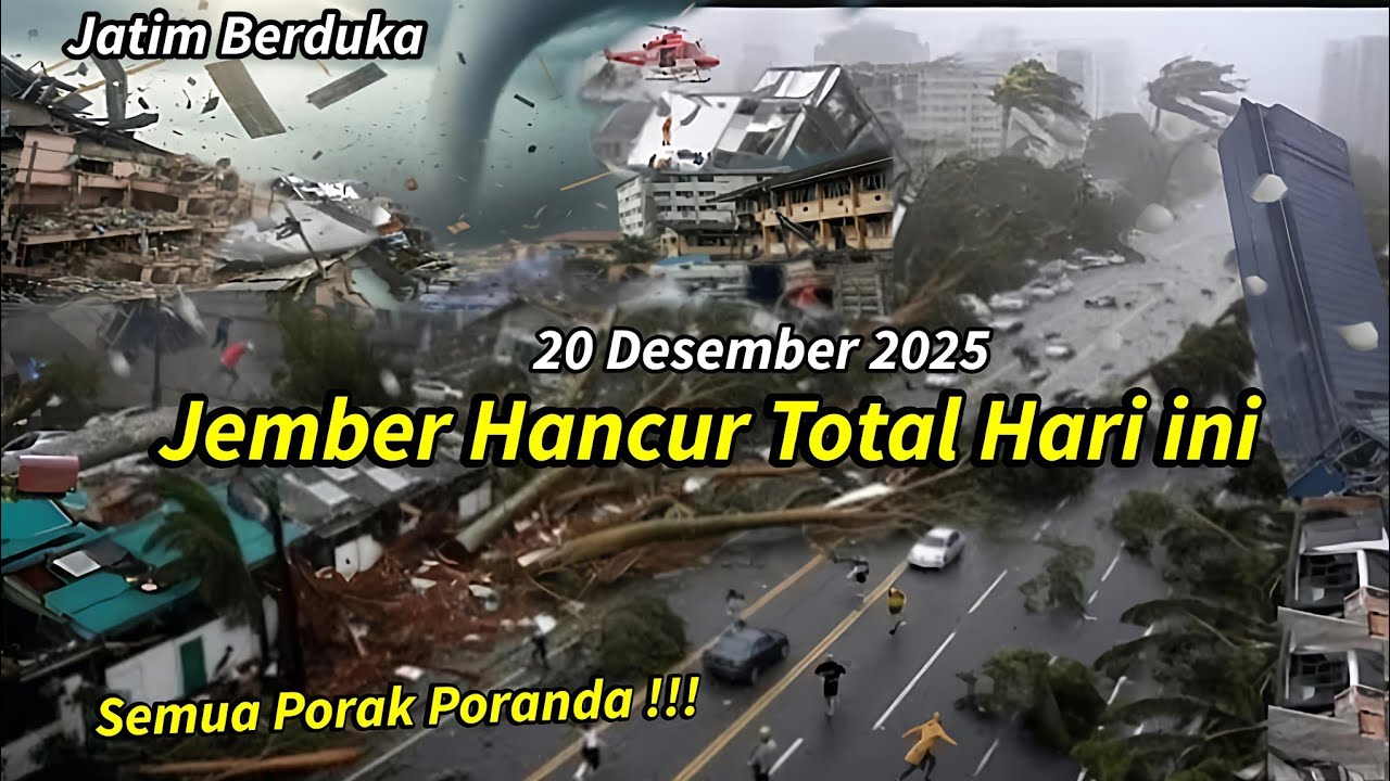 JEMBER HANCUR TOTAL || BADAI DAHSYAT PORAK PORANDA JEMBER HARI INI - 20 DESEMBER 2025