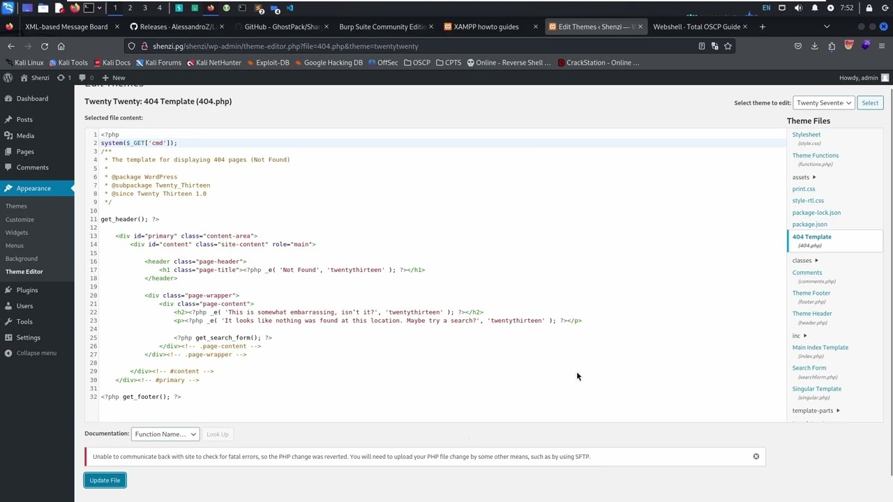 Unable to communicate back with site to check for fatal errors, so the PHP change was reverted