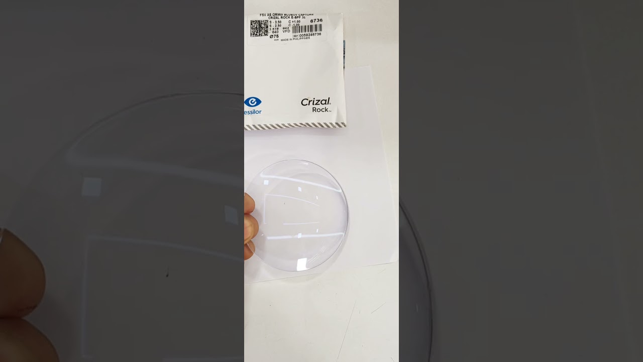Essilor Lens Coating                             Elements & #Crizal Rock #