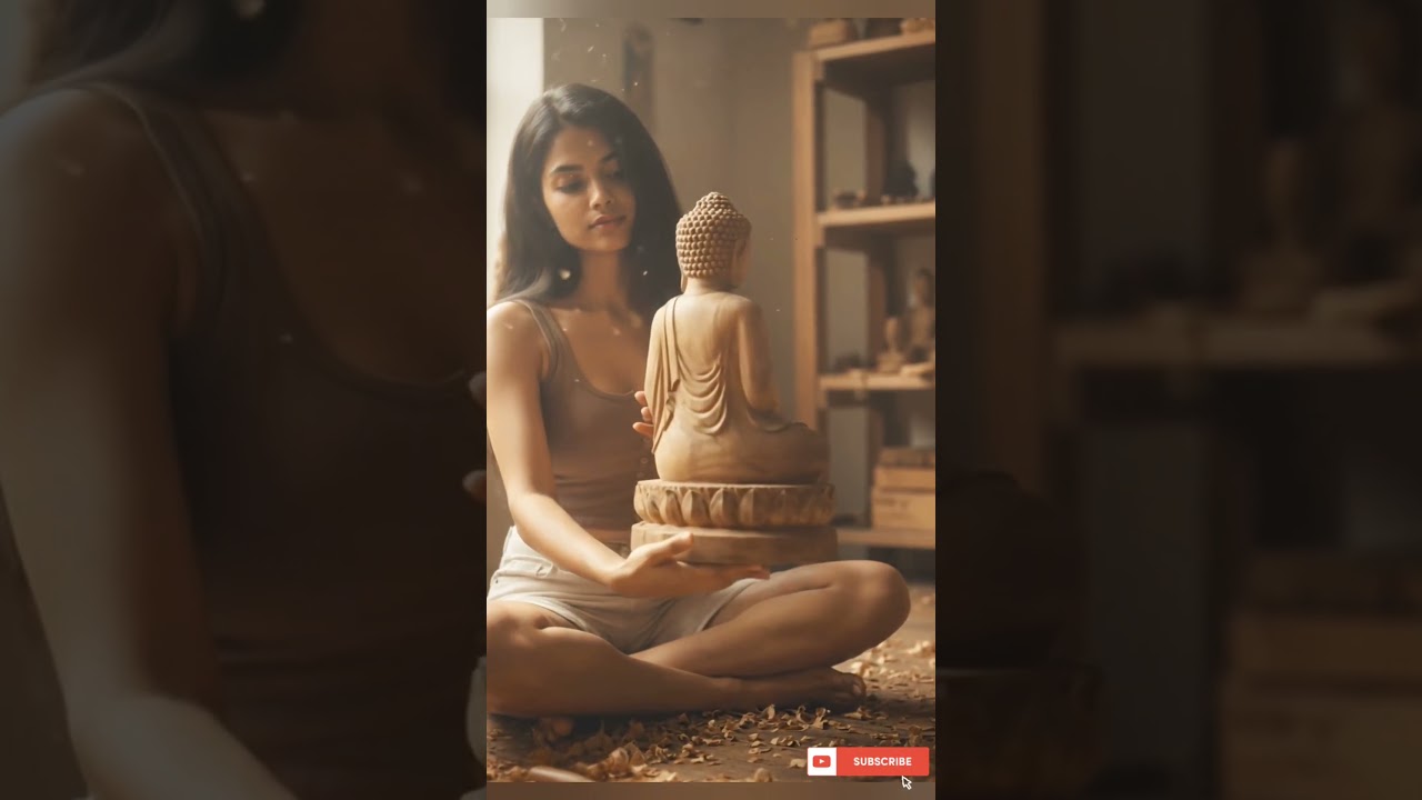 Wooden Buddha Sculpture 🪵🧘‍♂️ | Peaceful Handcrafted Art 