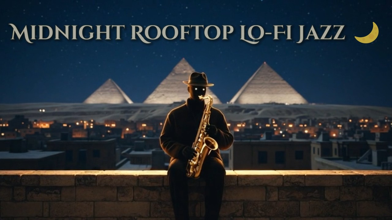 Lo-Fi Jazz Rooftop 🌙🎷 Midnight Sax & Chill Night Beats (1 Hour)