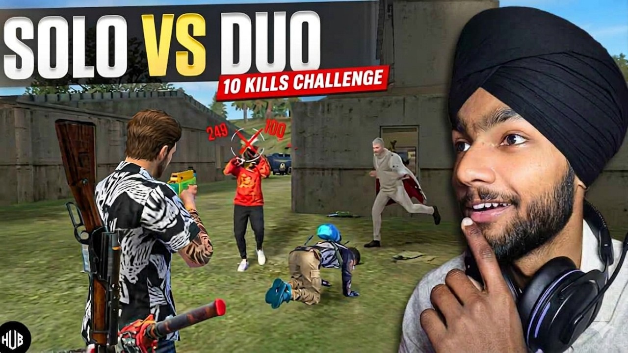 SOLO VS DUO 10 KILL CHALLENGE IN BR- RANKED | FREE FIRE #freefire #solovsduo #mobilegameplay