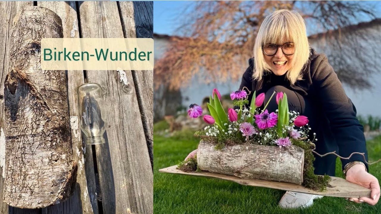Birken-Wunder: Aus Brennholz wird diese Tischdeko🌸