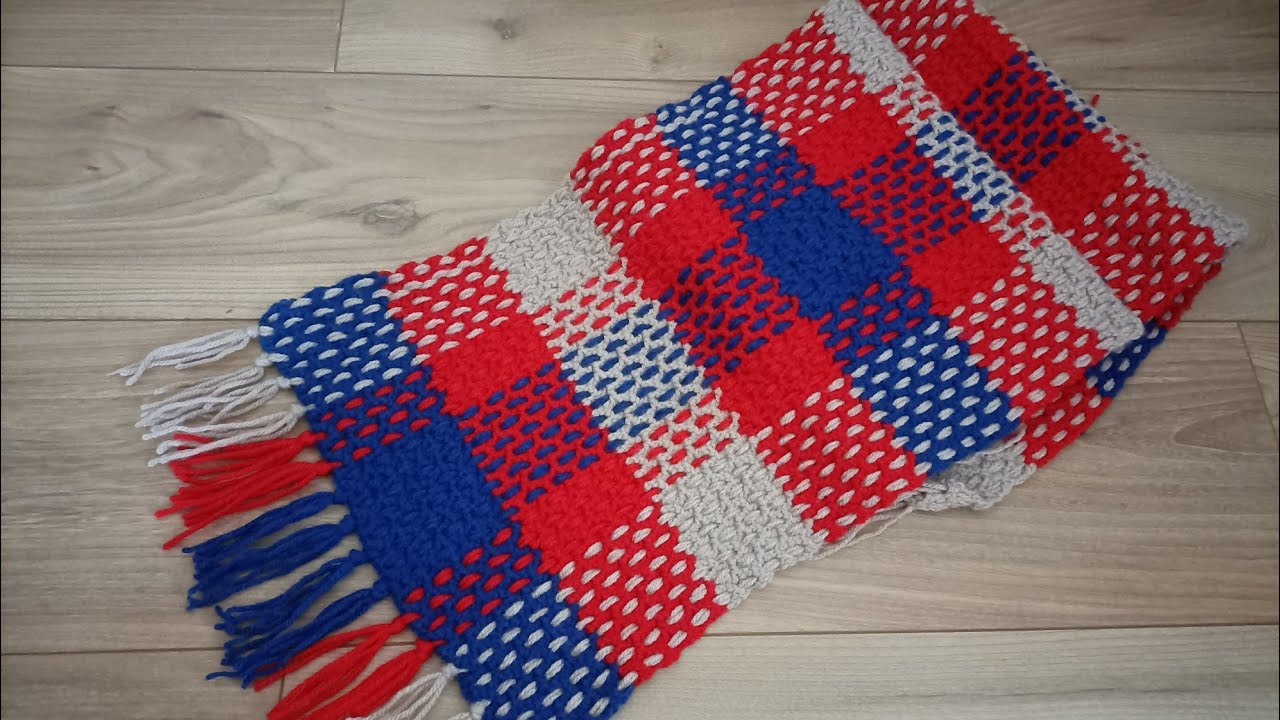 Tuto écharpe écossaise au crochet extrêmement simple juste avec des brides et des mailles en l'air