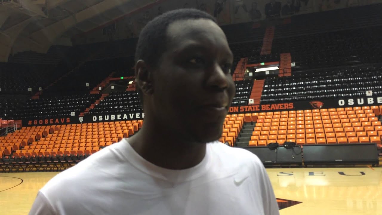 Oregon State forward Jarmal Reid on his return to practice after a foot fracture