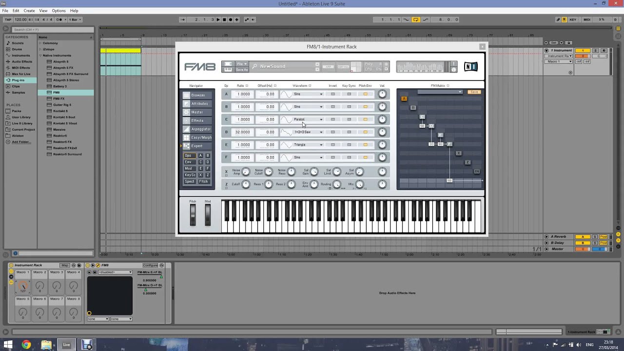 Ableton Live FM8 Tutorial - Skrillex-style Growl Bass