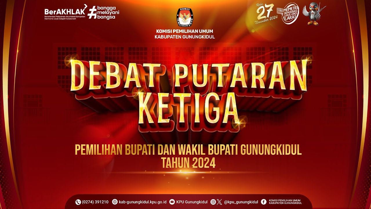 DEBAT PUTARAN KETIGA PEMILIHAN BUPATI DAN WAKIL BUPATI GUNUNGKIDUL TAHUN 2024