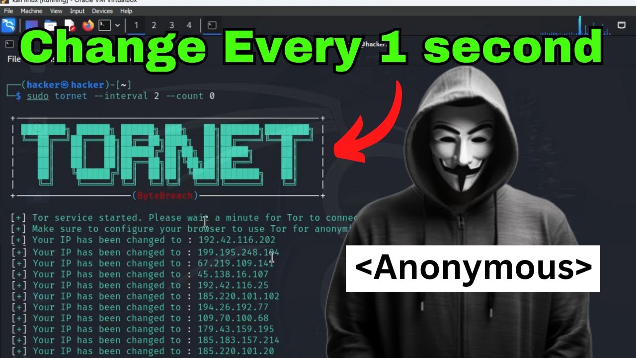 Automatically Change IP Address Every 1 Seconds - 100% ANONYMOUS | Kali Linux 2024  #kalilinux