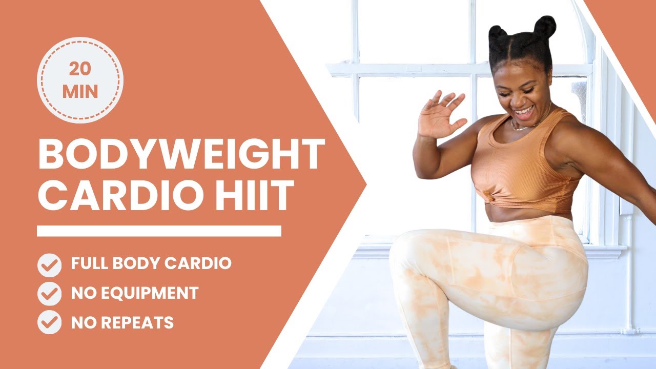 INTENSE 20 minute Bodyweight Cardio HIIT Workout 🔥[No Repeat Exercises!]