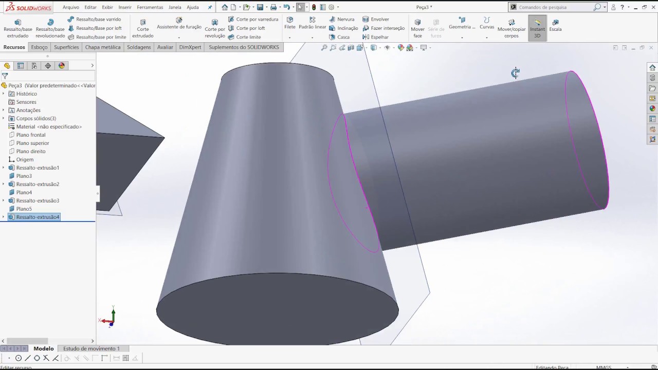 Aula 275 - Trabalhando com Planos de Trabalho - Solidworks - Marcelo Pereira