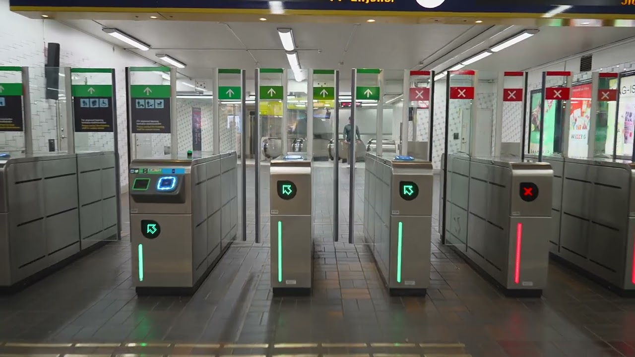 Sweden, Stockholm, Mariatorget subway station, 2X elevator