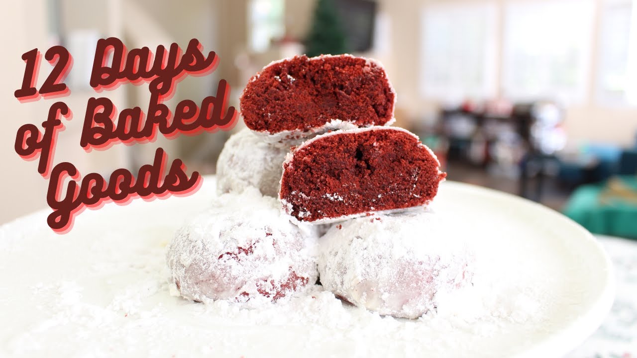 RED VELVET SNOWBALLS | Red Velvet Cookies | 12 Days of Baked Goods
