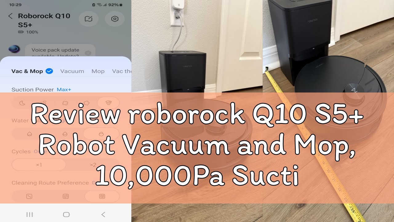Review roborock Q10 S5+ Robot Vacuum and Mop, 10,000Pa Suction, Upgraded from Q8 max+, 70 Days Self-