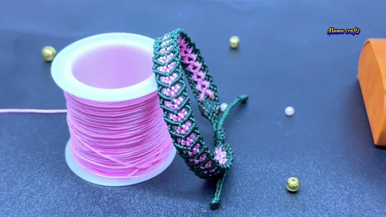 ៨ខ្សែដៃរូបបេះដូងបណ្ដាក់បន្តរគ្នា ស្រស្អាតណាស់ #របៀបក្រងខ្សែដៃ #mumu_crafts #bracelet