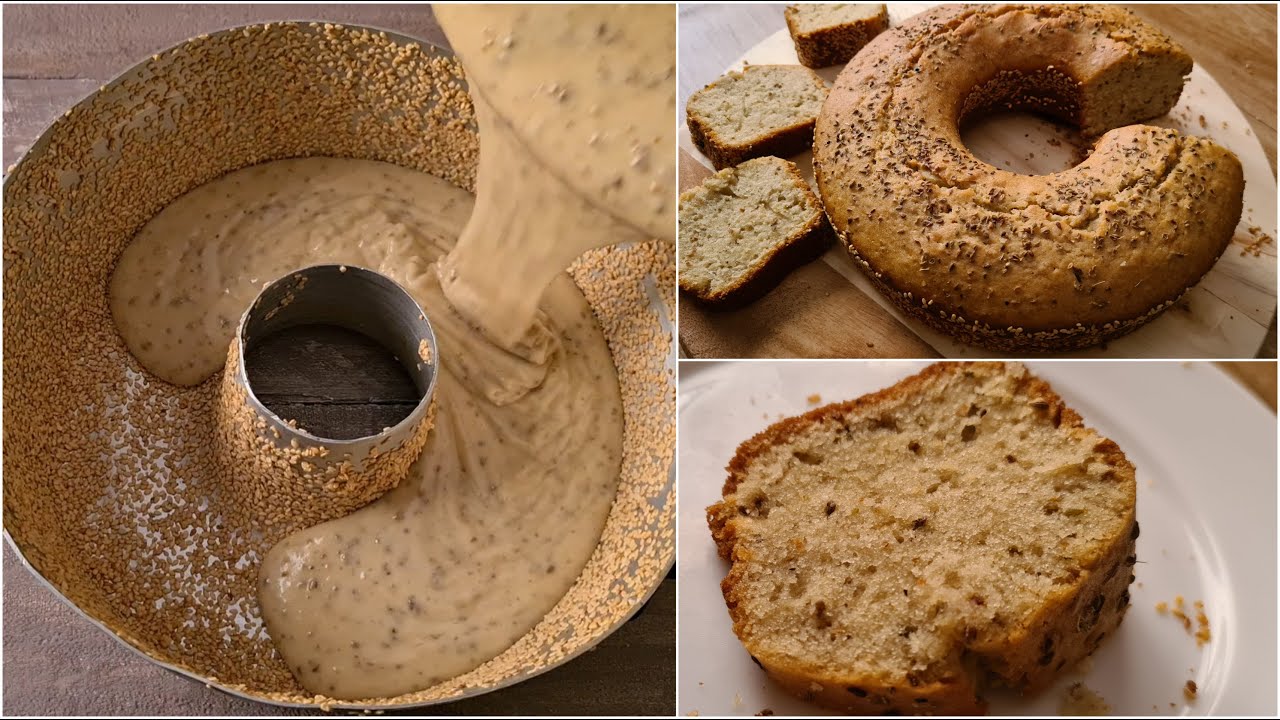 كيك اليانسون والسمسم شتوي لذيذ بجنن | كيك شاي | sponge tea cake