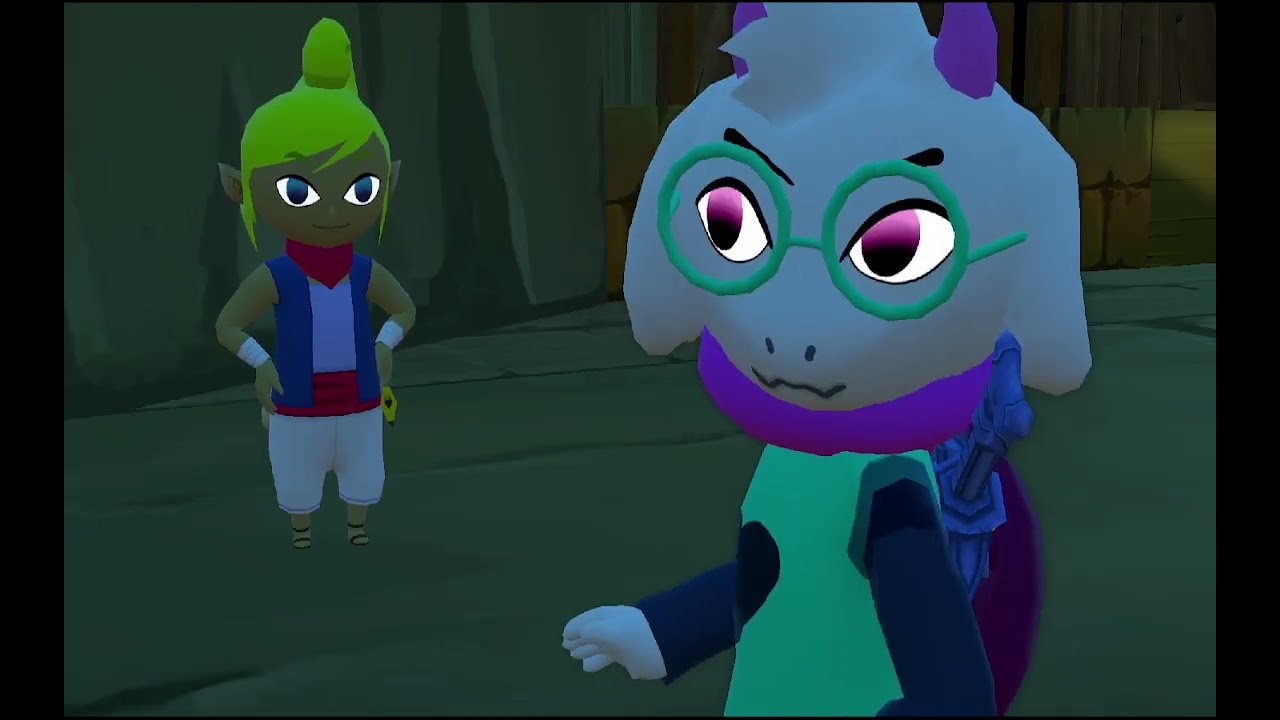 jugando a zelda wind waker HD con ralsei