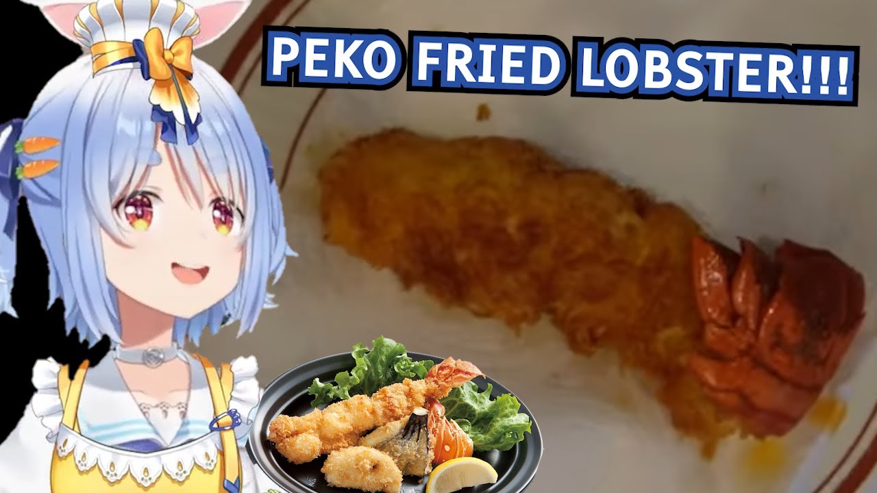 Chef Pekora Makes Delicious Fried Spiny Lobster (Eng Sub)