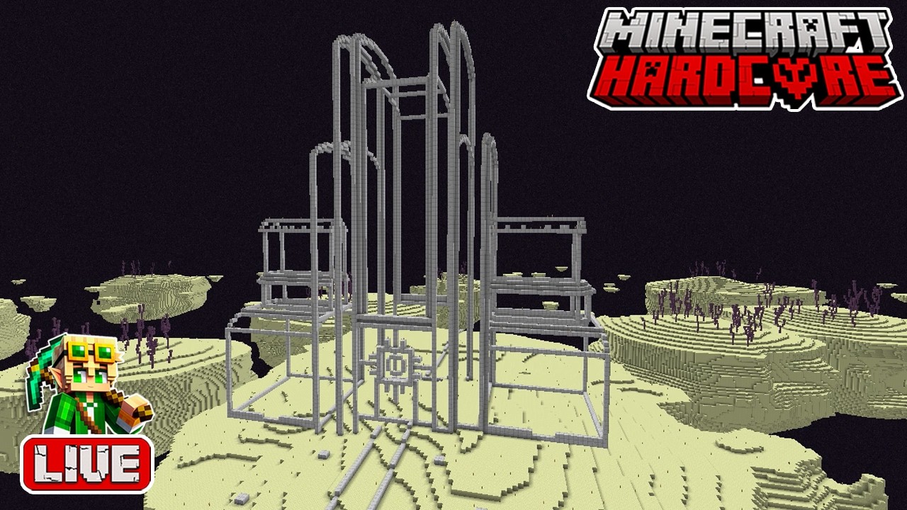 Starting a New Tron-Inspired End Build in my 55,100 Day Hardcore Minecraft World
