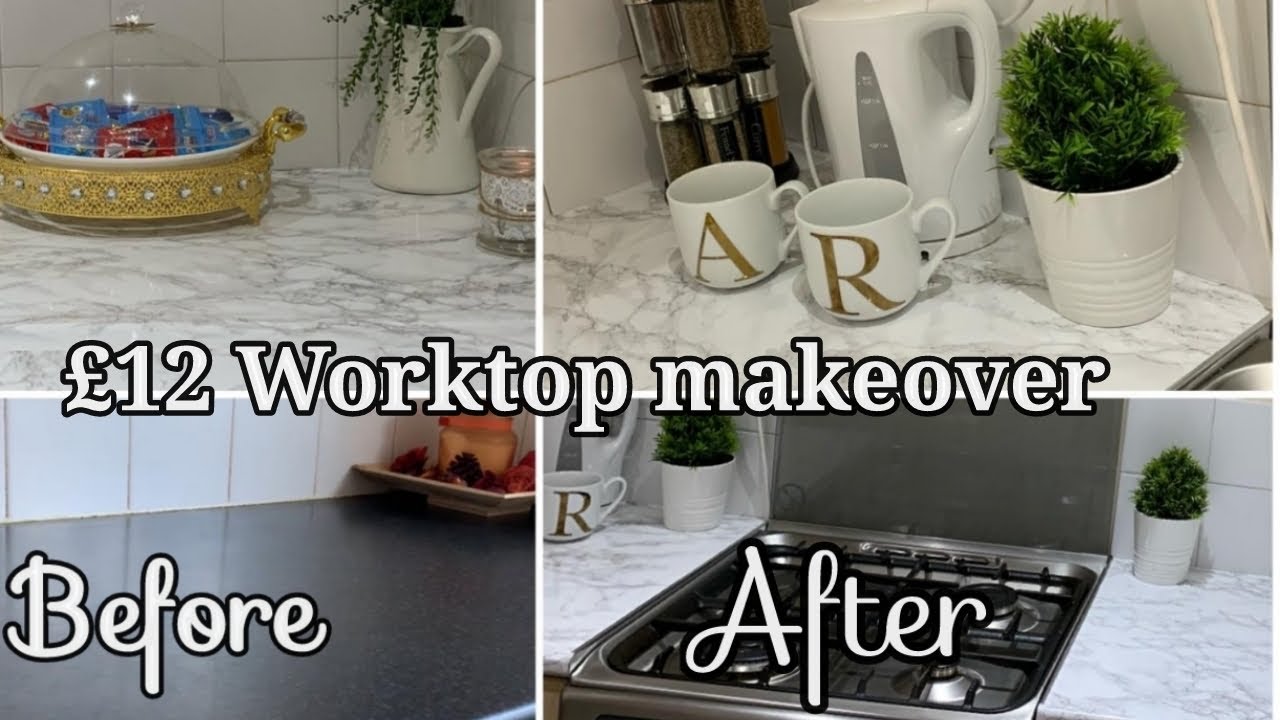 DIY Kitchen Worktop Makeover | How to apply dc fix | Marble White
